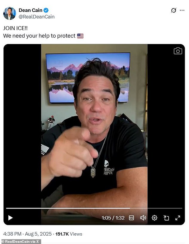 He recently went online to announce that he's joined ICE, encouraging others to do the same