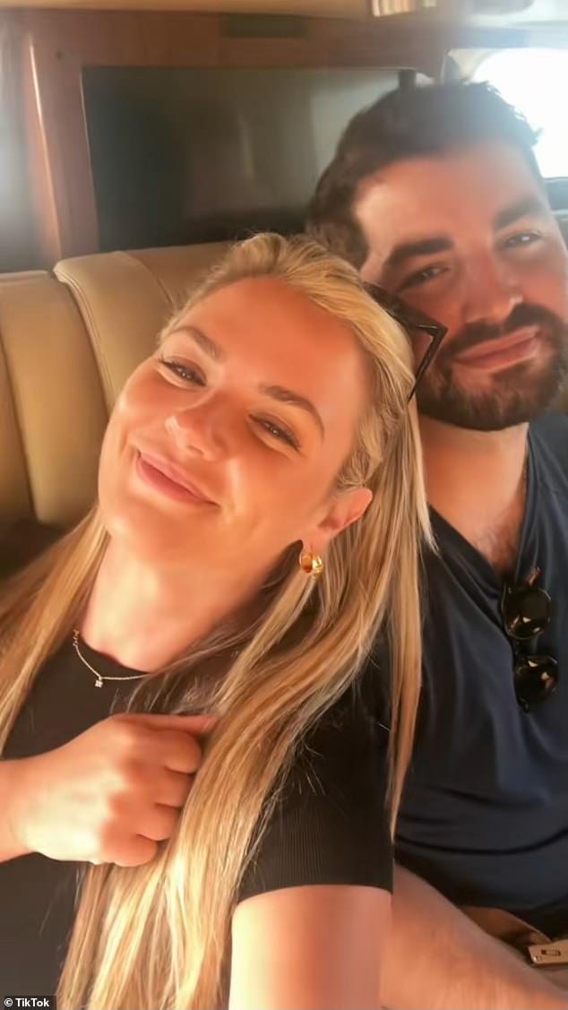 Last October, she shared a video of herself and a companion drinking bubbly as they flew over a sunny, rural looking area. She captioned the short clip: 'Heli on up'