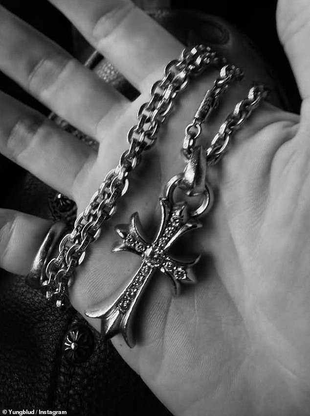 Following the emotional day, he took to Instagram to share a close-up snap of the cross necklace Ozzy gifted him
