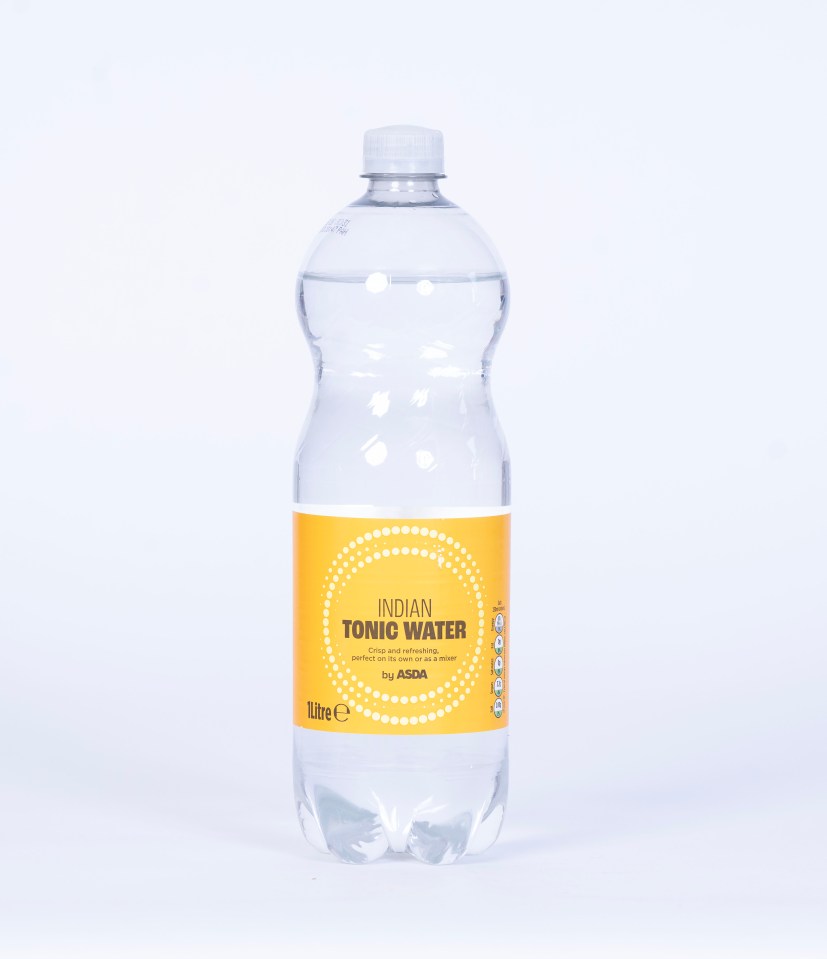 Bottle of ASDA Indian Tonic Water.