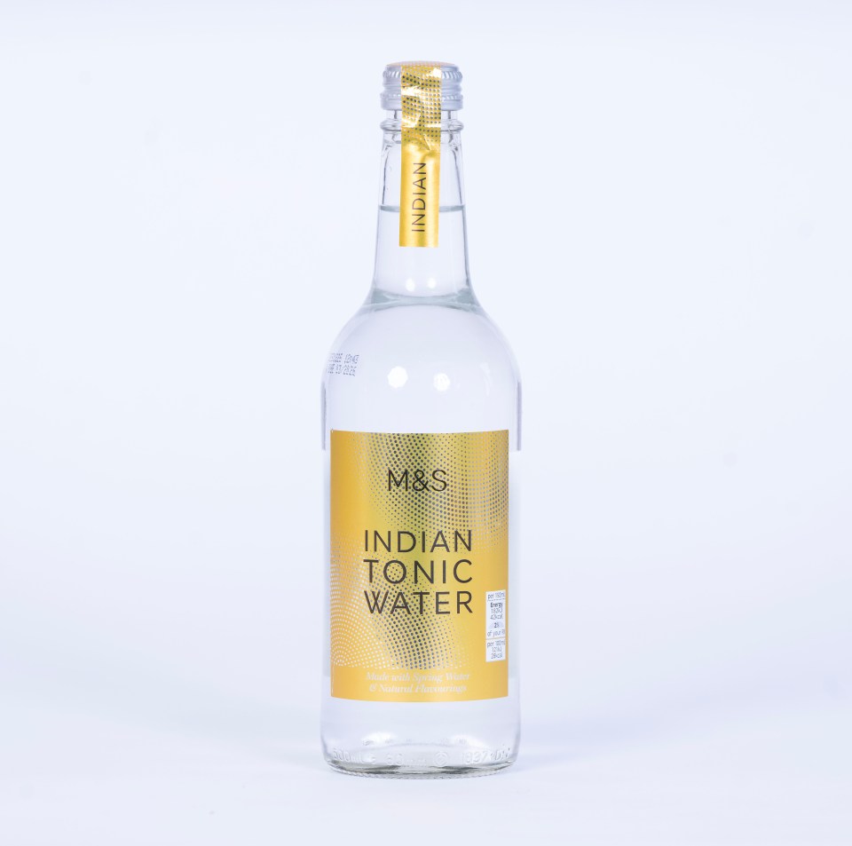 Bottle of M&S Indian Tonic Water.