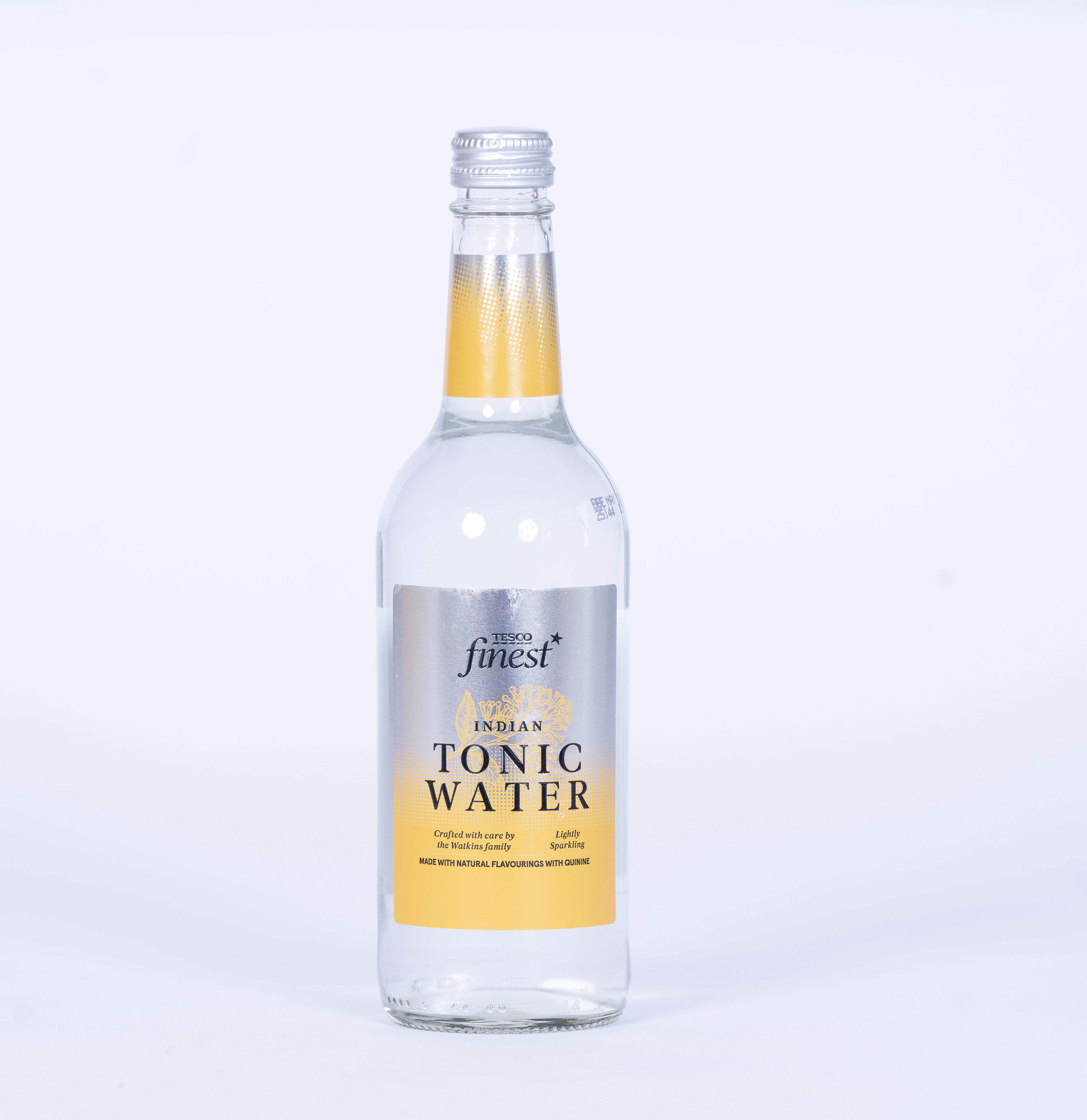 Tesco Finest Indian Tonic Water bottle.