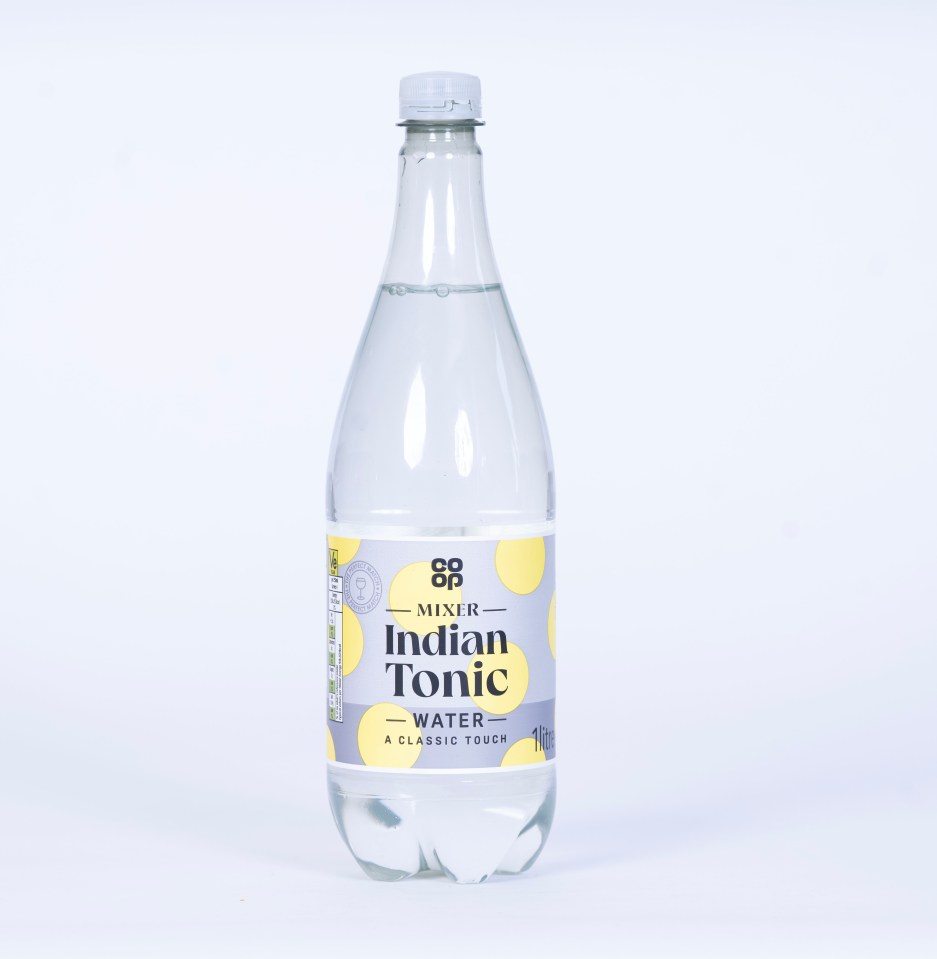 Bottle of Co-op Indian Tonic Water.