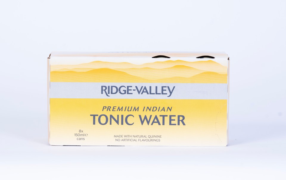 Box of Ridge Valley Premium Indian Tonic Water.