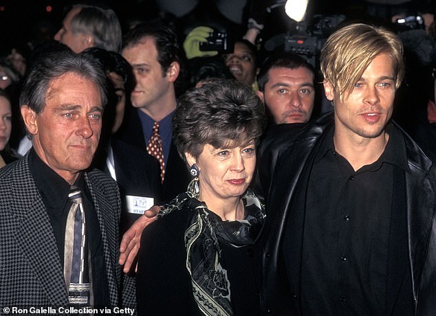 Over the years, Pitt's mother and father, a local businessman in Springfield, showed their support for him by attending red carpet events in Hollywood with him; pictured March 1997 in New York City