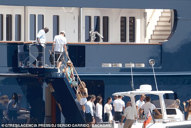 They then made their way onto the bigger yacht