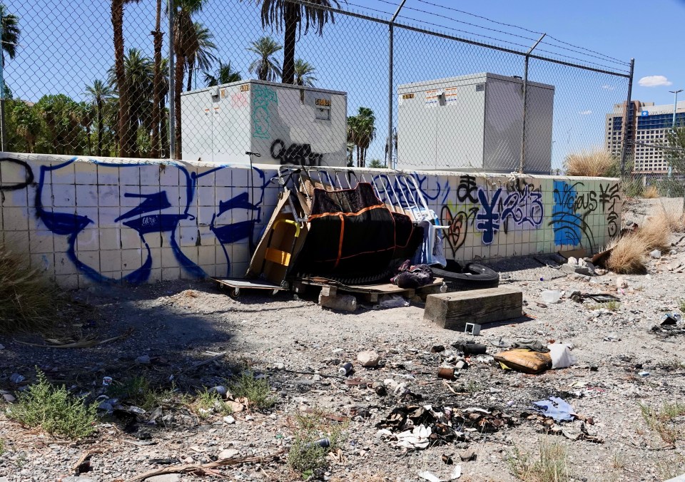 Homeless encampment in Las Vegas tunnels.
