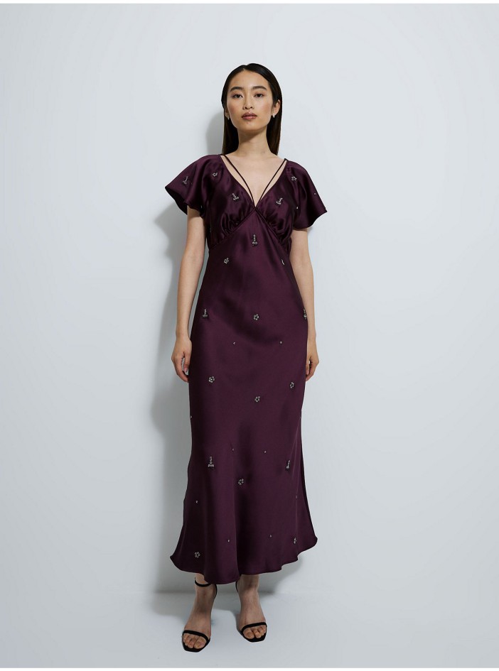 Satin Beaded Flutter Sleeve Maxi Dress.</p>
<p>https://direct.asda.com/george/women/dresses/satin-beaded-flutter-sleeve-maxi-dress/GEM1203088,default,pd.html