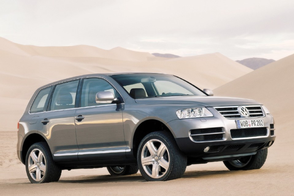 Volkswagen Touareg in a desert.