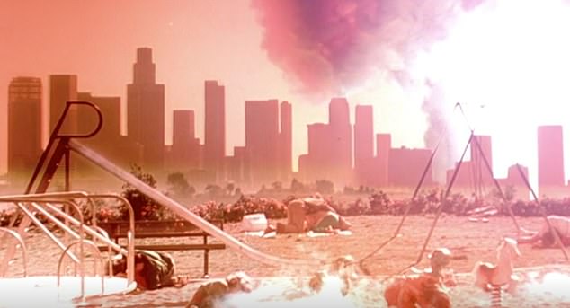 Sarah Connor imagined the moment of a nuclear attack, which obliterated her and families playing in a park