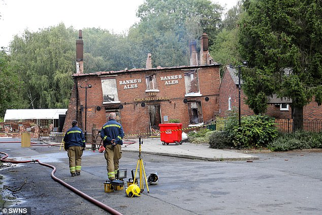 The future of the site has been continually thrown into doubt since the devastating fire two years ago. Pictured: The fire-damaged pub