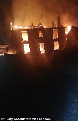 The fire at the pub in August 2023
