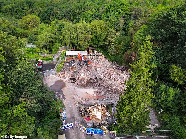 The pub (pictured, the site after demolition in August 2023) had been on the Historic Environment Record as a building of local importance