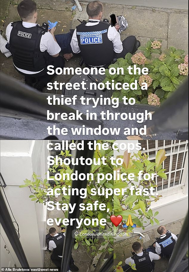 The 5ft 2inch model said a thief broke in, but a passer-by noticed and alerted the police