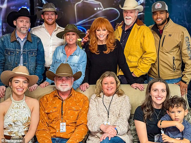 He was last pictured in March of this year (top left), looking frail as he joined River and Remington at the Houston Rodeo with his brother Shelby and McEntire