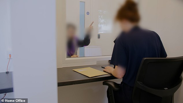 Other videos released by the Home Office show how Channel arrivals are interviewed and processed at Manston