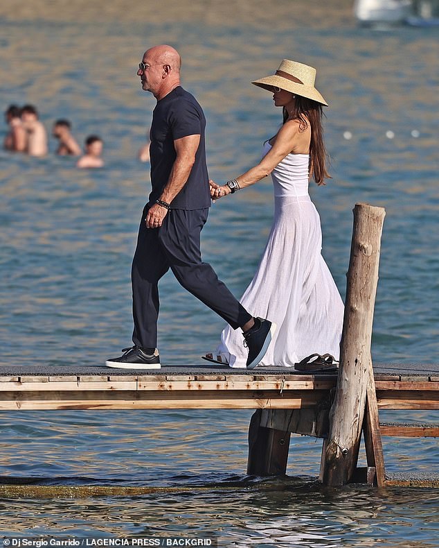 The former journalist The former journalist, 55, and the Amazon billionaire, 61, who married in a lavish wedding in June, were seen heading back to their $485 million superyacht just off the party island