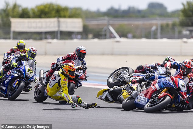 'There’s no such thing as a small crash involving a motorcycle. These guys are gladiators,' Yamaha team director Paul Denning tells Daily Mail Sport