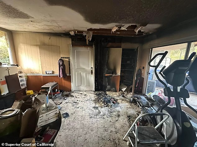 Gaw-Lai's body was found torched in the den of their $2.3 million mansion (pictured). Lai was charged with his wife's murder after investigators found she had been brutally beaten and suffered injuries including a broken nose, fractured eye socket and a lost tooth