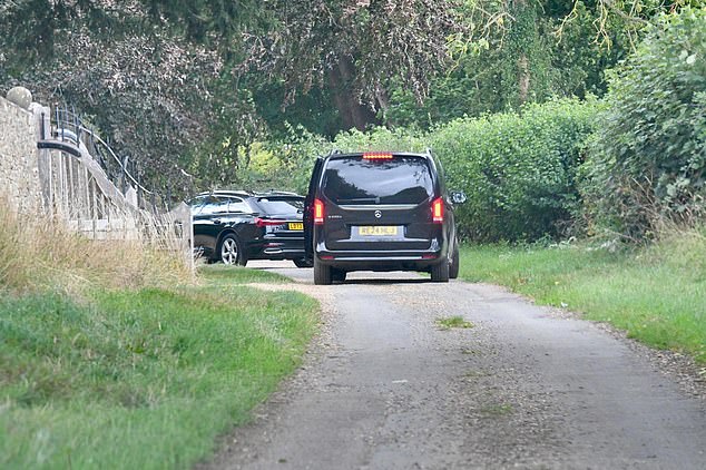 When the Mail visited the property there were swathes of blacked out cars and Mercedes limousine vans