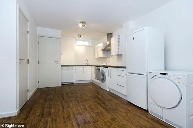 The kitchen of the property which was listed for rental on Rightmove early last year