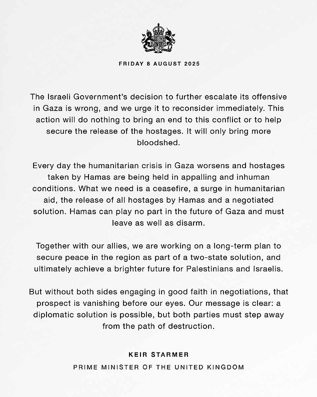 Sir Keir has been under huge pressure from his own backbenchers to take a tougher stance on Israel