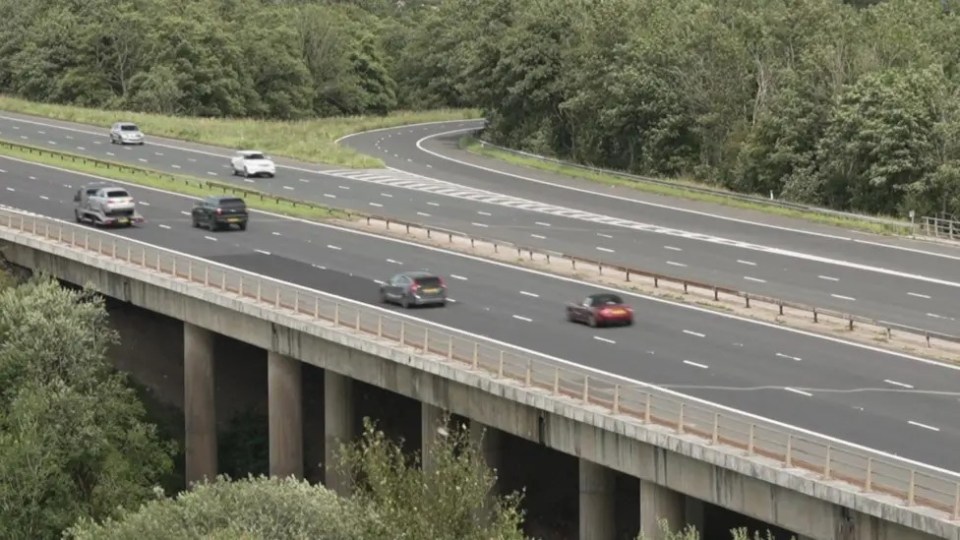 M6 motorway in Lune Gorge, Cumbria, UK.