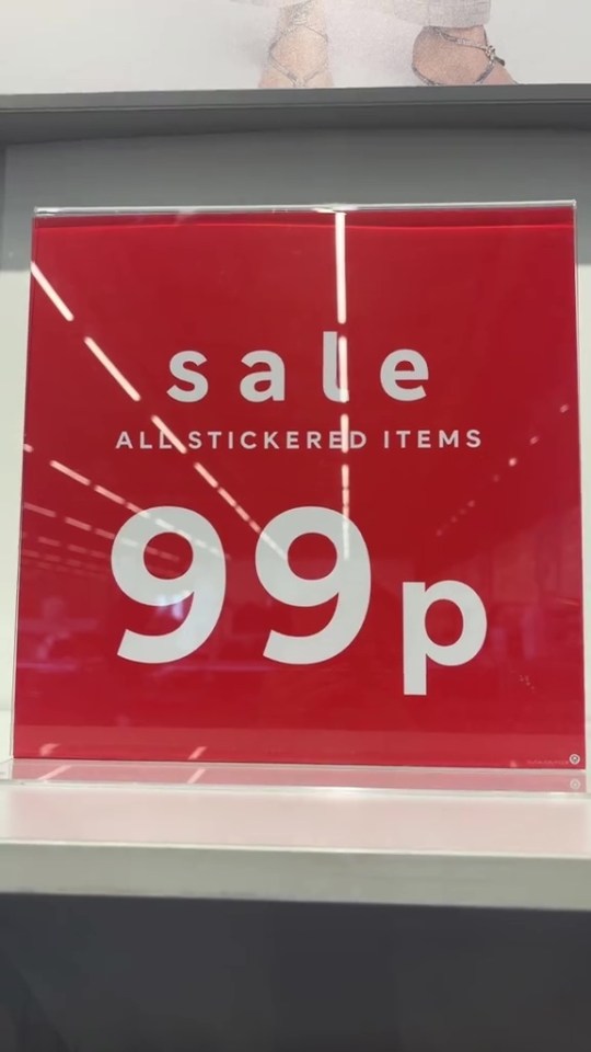 Sale sign: All stickered items 99p.