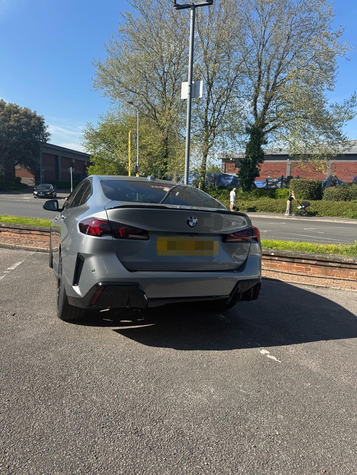 Stolen gray BMW.