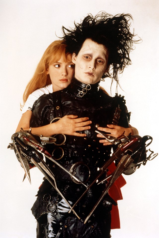 Winona Ryder and Johnny Depp in Edward Scissorhands.