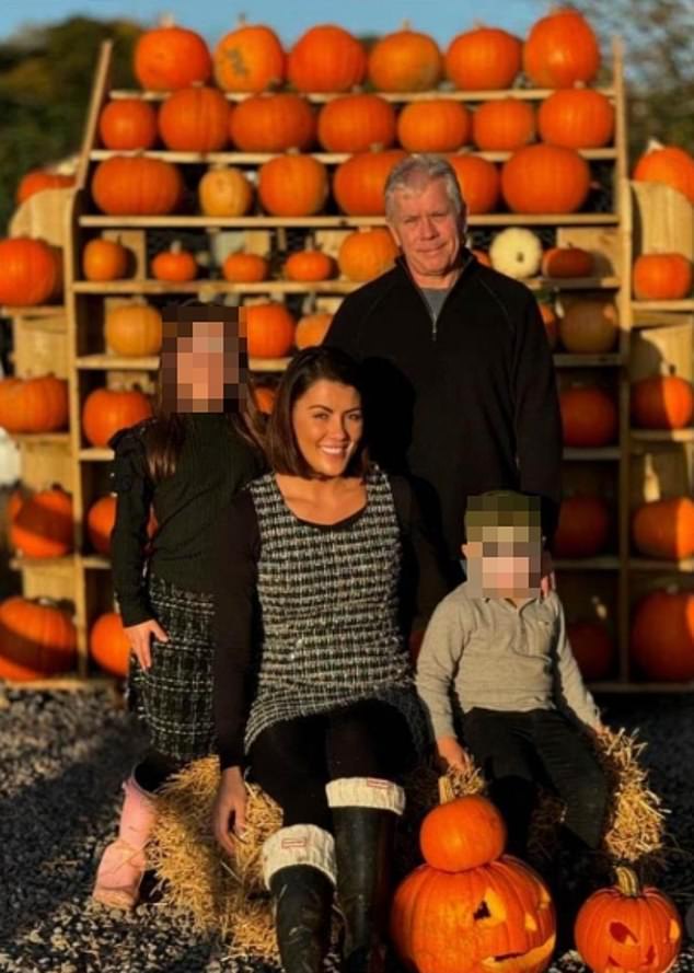 Jasmine, pictured with her two children, who are also Mark Gibbon's grandchildren