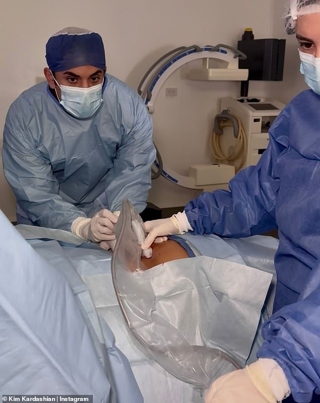 Turns out she was getting Muse stem cell treatment and there was also an image of her getting the procedure done as blood could be seen on her back. 'I’m so excited to share with you guys my stem cell journey,' began the ex-wife of Kanye West