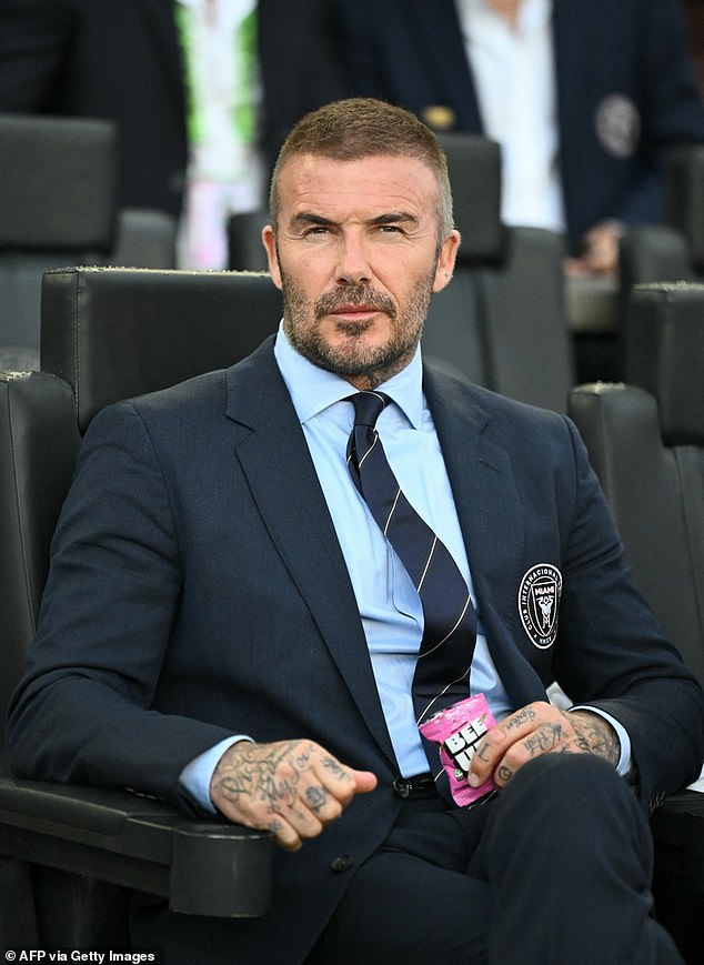 Meanwhile, in what could be considered an olive branch amid the ongoing family feud his dad, David, 50, like the post (David pictured last month)