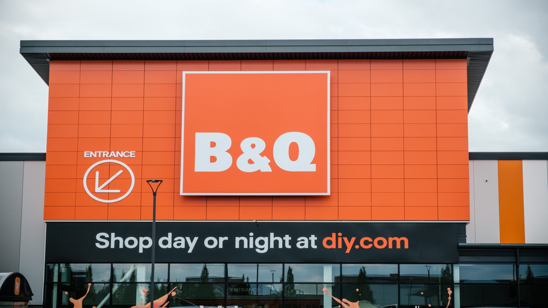B&Q store exterior with signage.