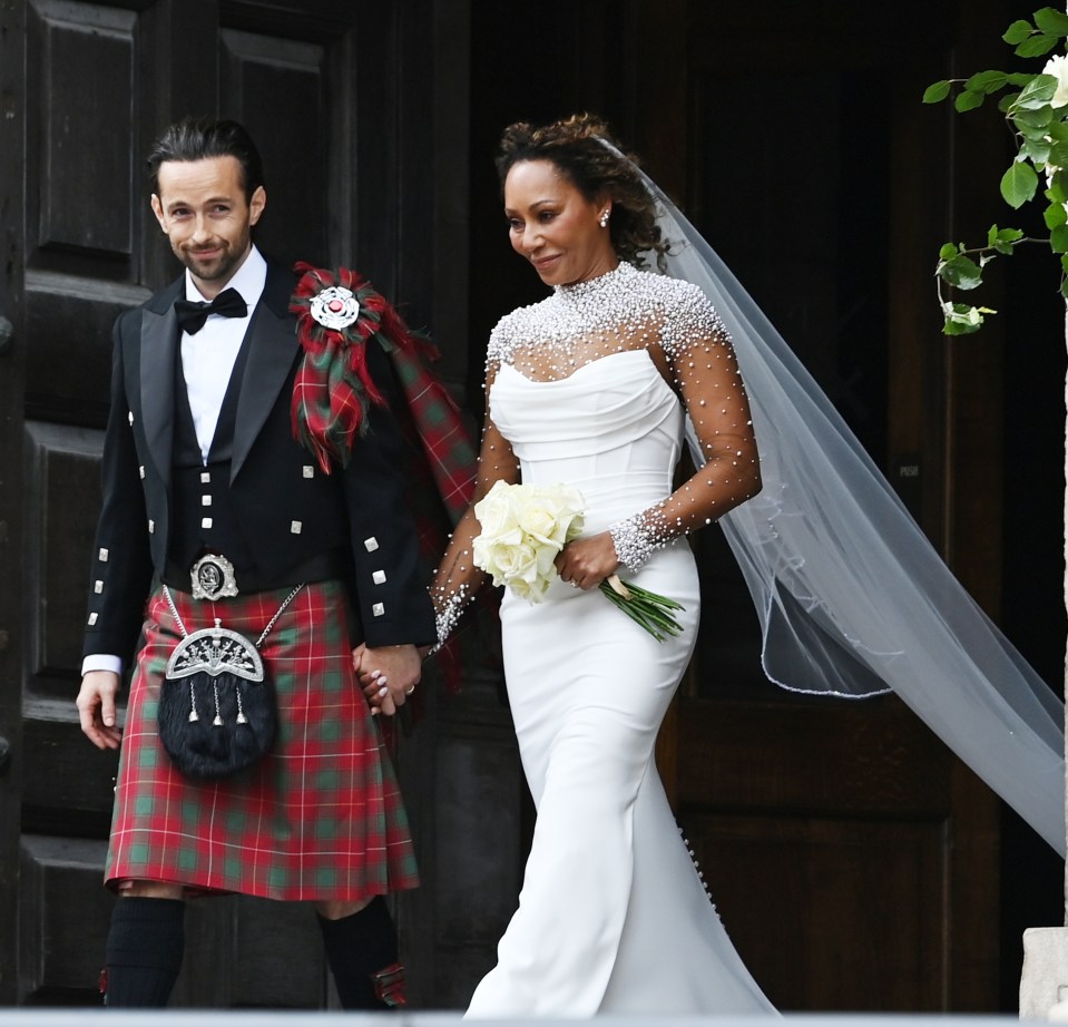 Mel B and Rory McPhee leaving their wedding at St. Paul's Cathedral.