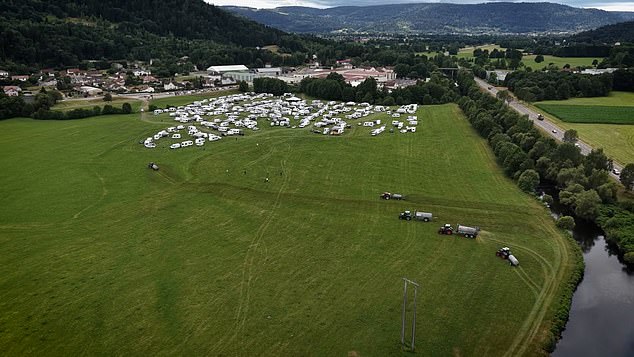 The viral video revealed how the vehicles had commandeered part of his six-hectare field