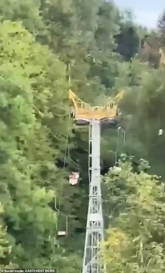 A dozen people were injured after falling from the height, and one was in critical condition