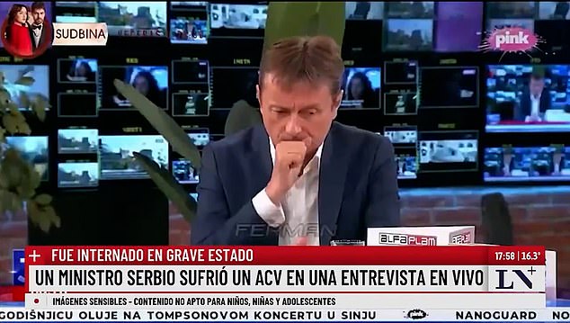 His face was drooping and he began to stutter his words while he appeared on TV