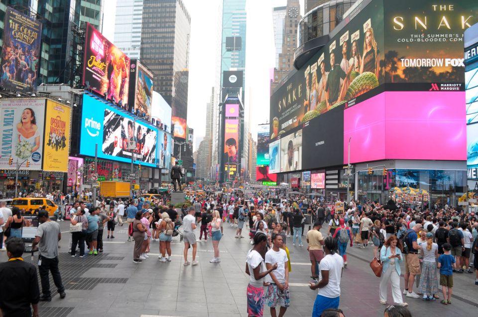 Crowded Times Square in Manhattan.