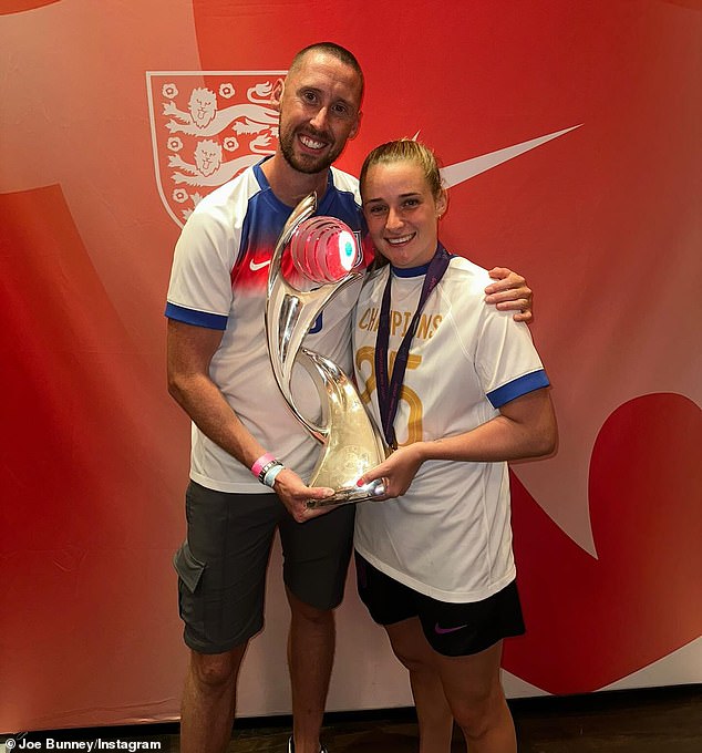 Though it is not known exactly how long Ella and Joe have been together, they have been linked for at least three years (they are pictured at the 2025 Euros)