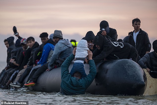 A boat is soon densely packed with passengers (pictured)