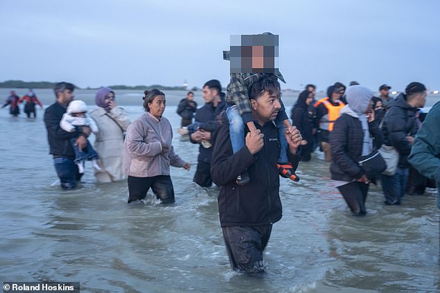 Today's small boat passage (pictured) comes after Shadow Home Secretary Chris Philp blasted Labour's 'one in, one out' scheme as a 'gimmick that just won't work'