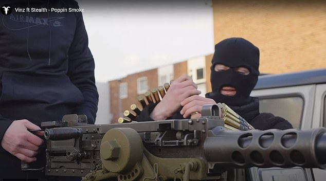In a Hellbanianz music video, masked men cruise around the Gascoigne Estate in an armoured fighting vehicle equipped with a .30 calibre machine gun