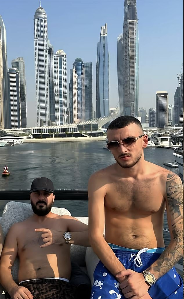 Selita, nicknamed 'Vinz' pictured with fellow Hellbanianz member Diablo in Dubai