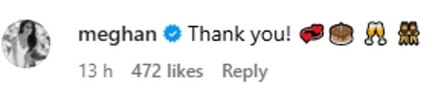 The Duchess shared rare personal comments to Instagram as she replied to the posts