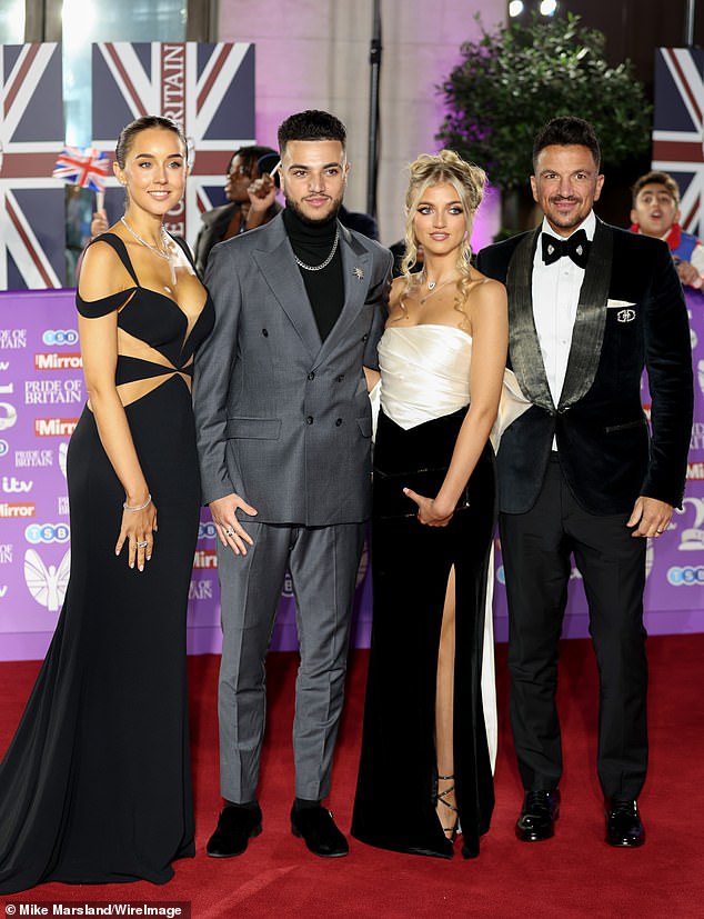 Emily Andre, Peter Andre, Princess Andre and Junior Andre attend The Pride of Britain Awards in 2024