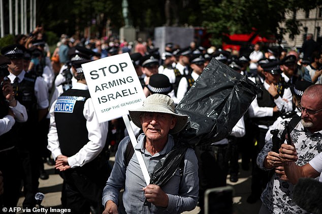 Hundreds of pro-Palestine campaigners descended on London's Parliament Square