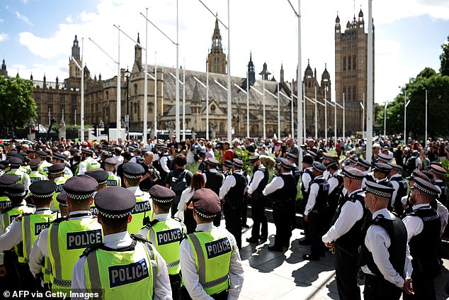 More than 850 officers were deployed on the huge operation, including 120 drafted in to bolster the Met from Wales, Lancashire, Greater Manchester and Cheshire