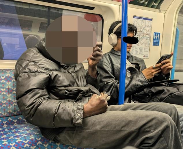 The shocking sight comes amid growing concern about rising crime levels on the Tube and on the capital's streets