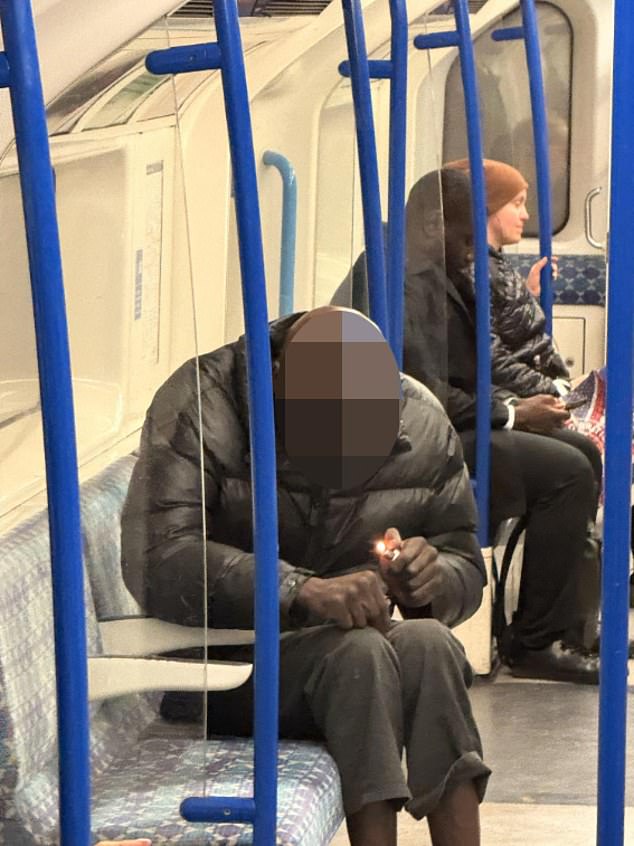 A man on the Tube horrified commuters when he started smoking crack-cocaine earlier this year